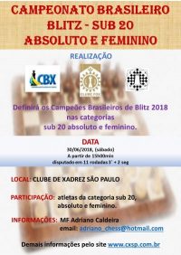 BRASILEIRO DE BLITZ SUB 20  ABSOLUTO E FEMININO